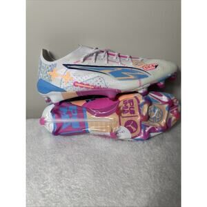 Puma Ultra Ultimate FG/AG Soccer Cleats White Pink Blue Size 9.5 108063-01 Rare